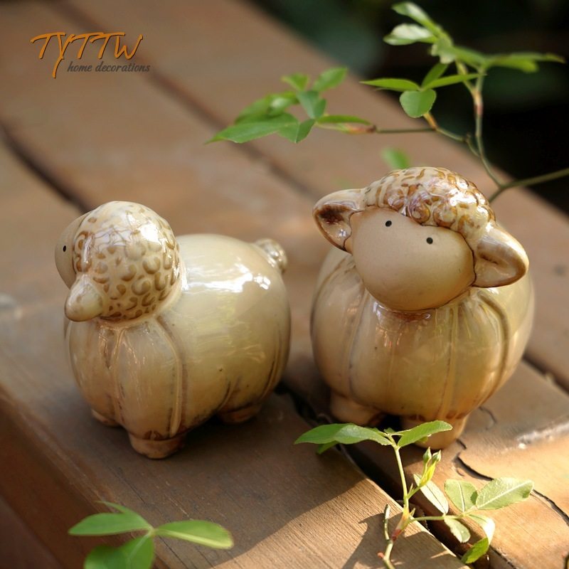 可爱治愈系羊咩咩桌面书房玄关办公位陶瓷闺蜜同事朋友送礼装饰,淘宝优惠券,粉丝福利购,淘宝优惠卷