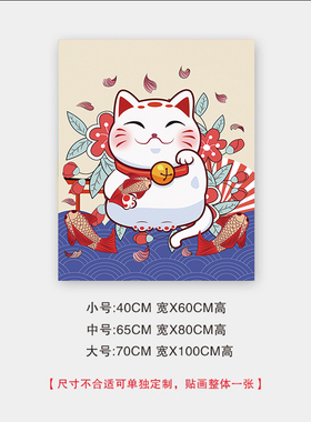 装饰消防栓贴纸消火栓贴画平安喜乐招财猫电表箱防水自粘创意墙贴