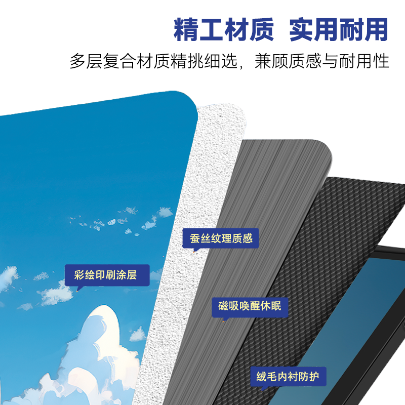 适用于Kindle Scribe保护套10.2英寸2024款2022款硬壳可笔槽收纳C4A6T4可翻盖智能唤醒休眠日系手绘插画设计 - 图2