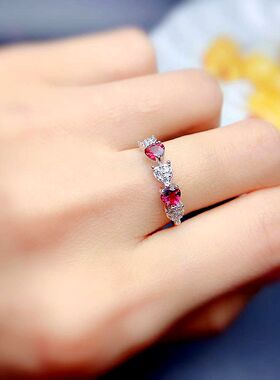 伯利尔女镀白金潮流新款镶嵌碧玺