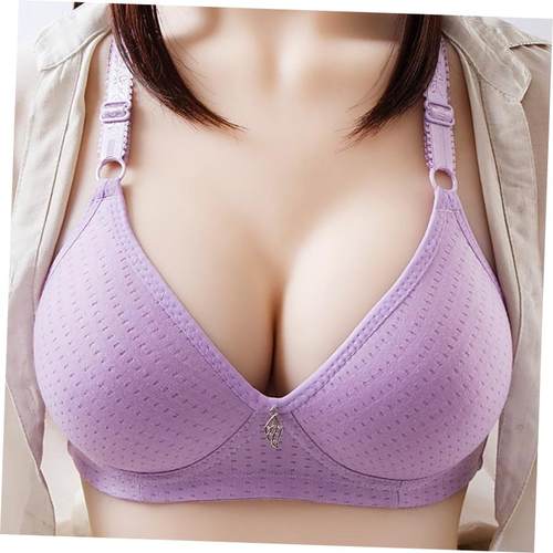 Women's Thin Steel Ringless Bra Plus Size Underwear Soli - 图0