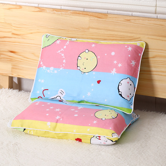 Children's pillow for all seasons, pillow core, pure cotton pillowcase set, 3-11 years old, one baby for kindergarten use