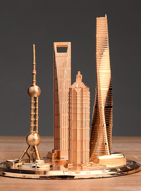 东方明珠上海金融中心风模型摆件