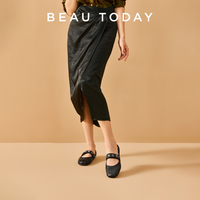【商场同款】BeauToday复古黑色玛丽珍鞋女平底浅口单鞋女芭蕾鞋,淘宝优惠券,粉丝福利购,淘宝优惠卷