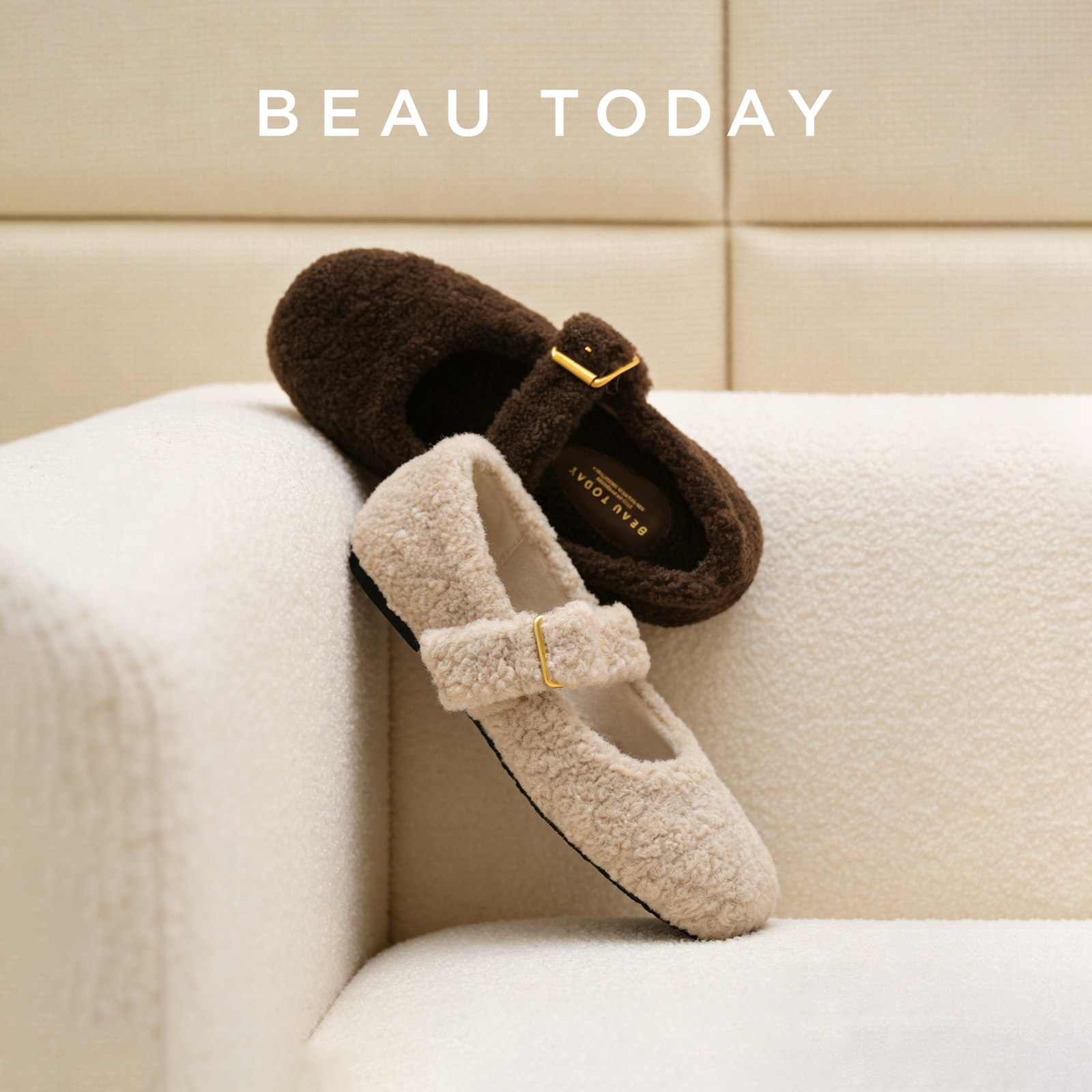 BeauToday毛毛玛丽珍鞋女2026新款春毛毛鞋女外穿加绒平底单鞋子,淘宝优惠券,粉丝福利购,淘宝优惠卷