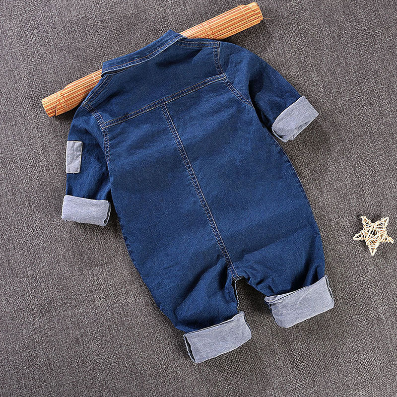 秋装男女宝宝牛仔春秋新生儿外出服 kmicashmre连身衣/爬服/哈衣