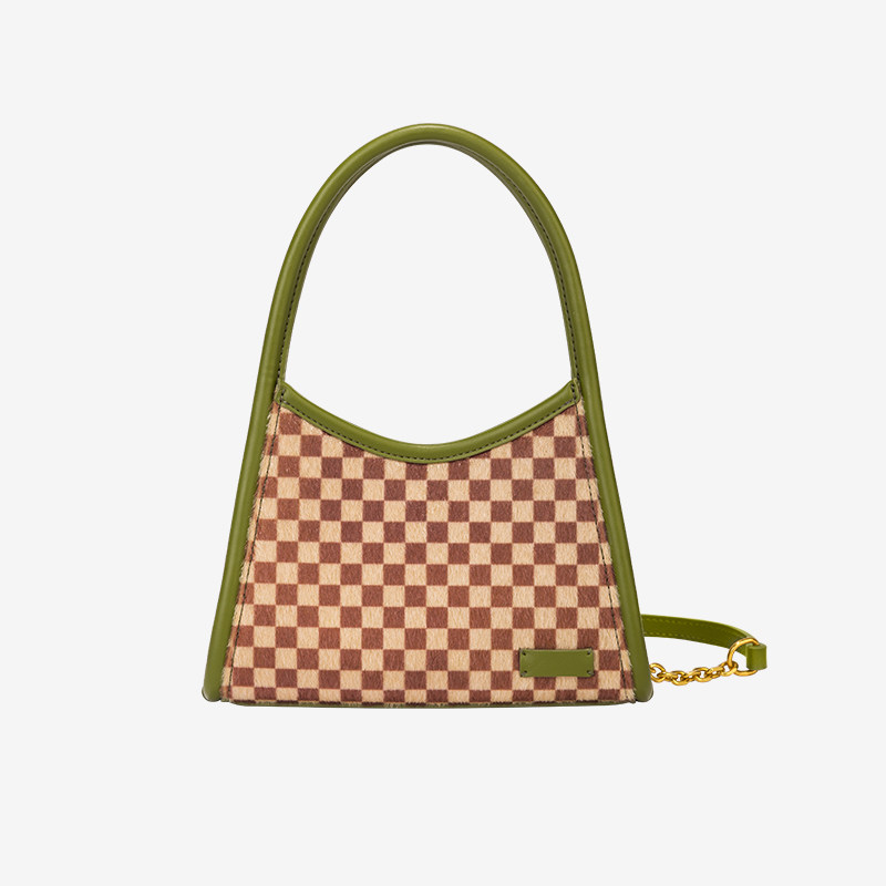 onetime绿色棋盘格礼物送女斜挎包 onetime女士包袋