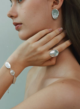 QuriouStone 26春夏新款其石手工指纹戒指银色戒指精致饰品M星店