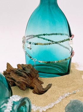 QURIOUSTONE 26春夏新款花神碧玺项链精致串珠项链百搭饰品M星店