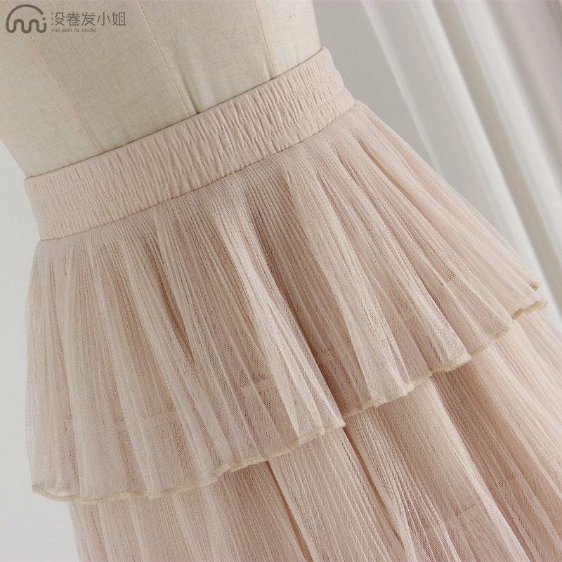 网纱春韩国新品甜美百搭仙女蛋糕裙 大胡子和大脸家半身裙