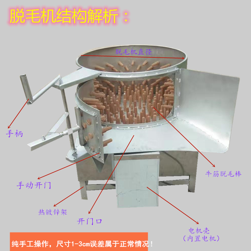 新款家禽脱毛机鸡鸭鹅商用不锈钢电动打毛机家用小型全自动拔毛机 - 图2