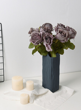 家居摆件陶瓷花瓶现代简约北欧玄关插花花器样板间软装工艺品摆设