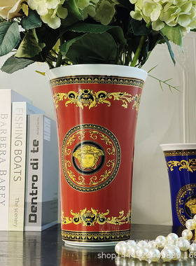 跨境家居陶瓷花瓶摆件客厅电视柜插花欧式餐桌装饰品摆设送礼礼品