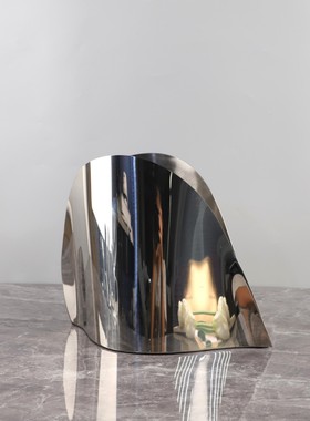 现代简约不锈钢镜面酒桶花瓶艺术桌面摆件客厅餐厅吧台家居装饰品