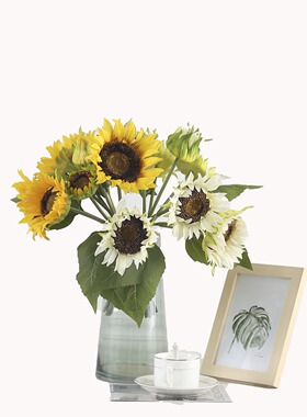 包邮仿真向日葵花束圣诞节礼物仿真花客厅家居装饰花艺摆件干花