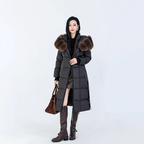 创木芸云朵漫步90绒长105cm以上长狐狸毛领羽绒服2025新时尚修身 - 图1