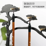 Cao Yicheng yingke твердый деревянный деревянный деревянный деревянный битт -ручка висят ручка гора ручка, чтобы высушить щетку, висящую полку, четыре сокровища железа артериальная латунь Простая современная творческая украшение китайская картина каллиграфия создание