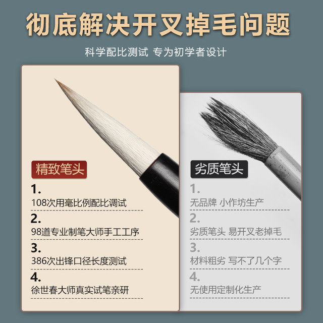 Special calligraphy brush for large, medium and small regular script, official script and seal script