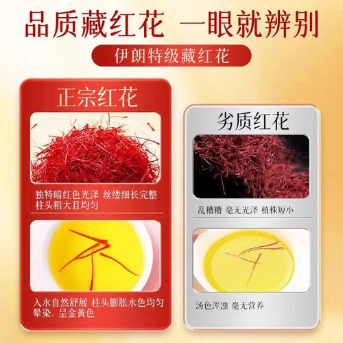 北京同仁堂内廷上用藏红花甄选头茬新货无硫熏耐泡泡水煲汤送长辈 - 图2