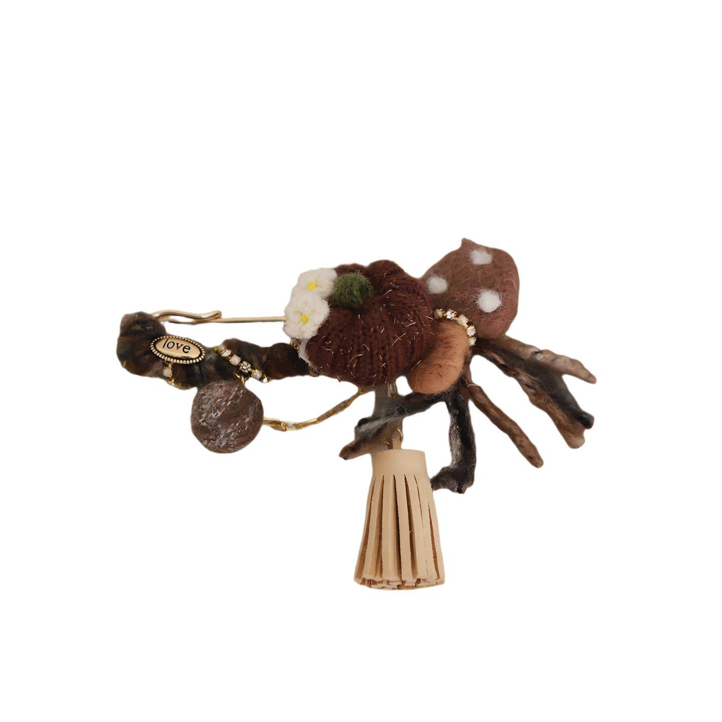 GUKUALI纯手工编织兔子胸针可爱毛绒挂件时尚配饰流苏装饰品秋冬,淘宝优惠券,粉丝福利购,淘宝优惠卷