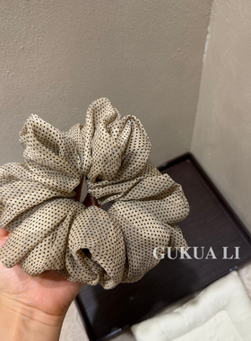 GUKUALI高级感网纱波点大肠发圈