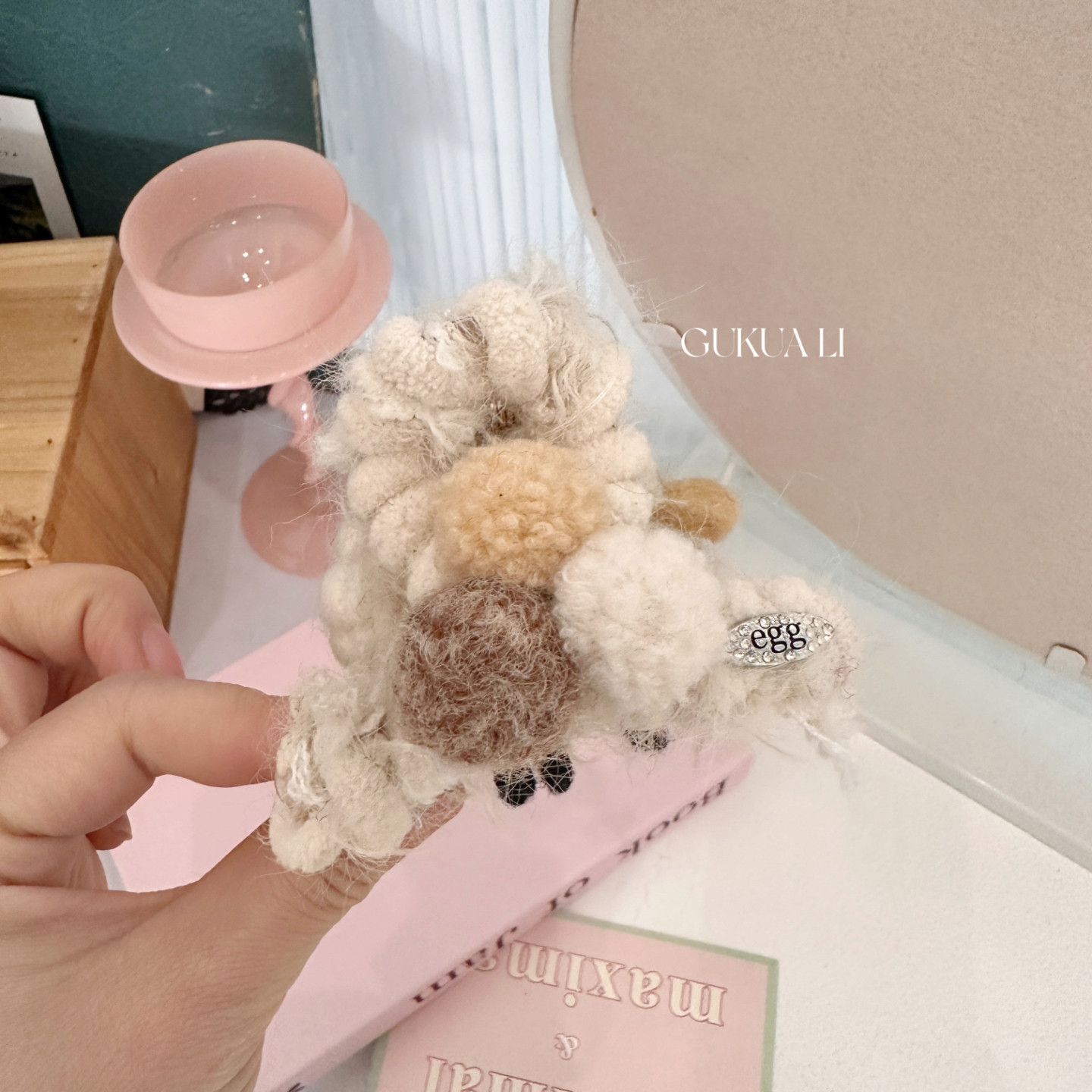 GUKUALI手工羊毛毡小羊发夹可爱毛绒发饰少女心创意抓夹头发饰新,淘宝优惠券,粉丝福利购,淘宝优惠卷