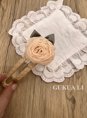 GUKUALI玫瑰花发夹高级感