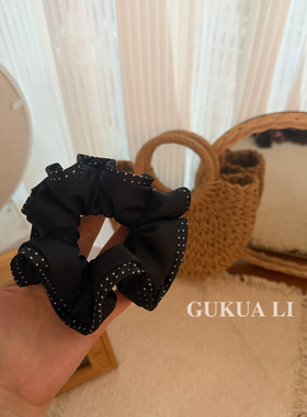 GUKUALI韩系波点褶皱双层发圈