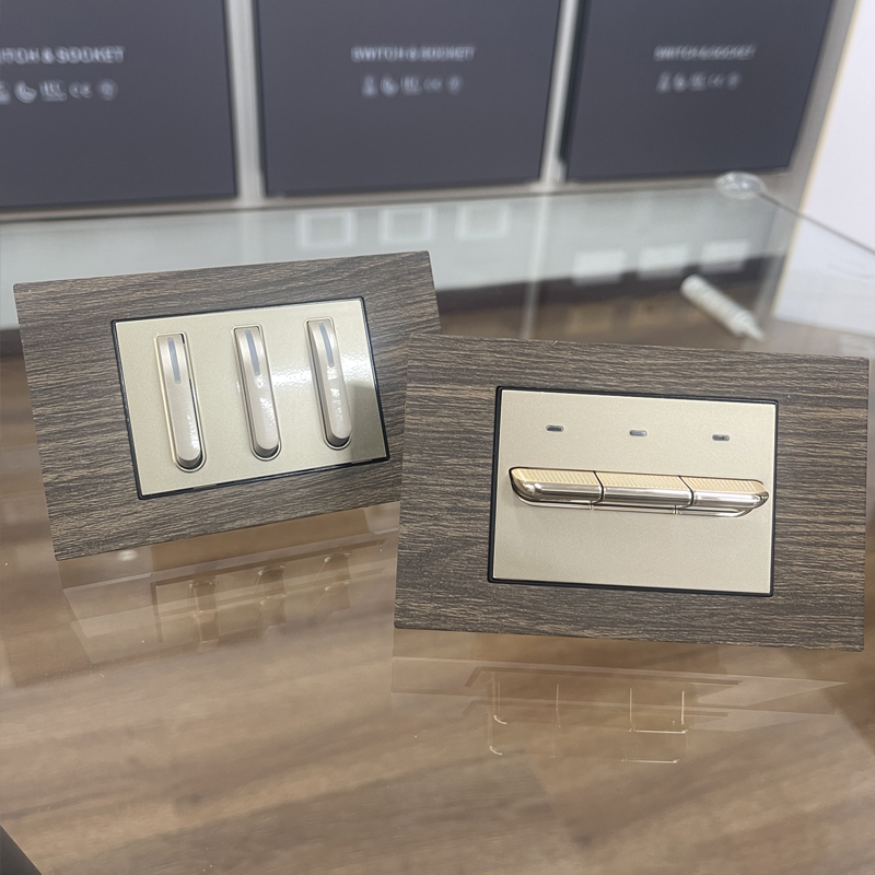 台湾110v美标15A电源六孔插座美规118型金属复古木纹USB+Type-c - 图0