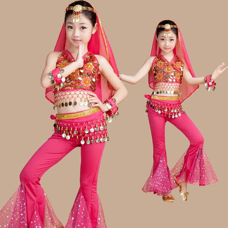 儿童肚皮舞套装 少儿印度舞蹈服装演出服女童 儿童肚皮舞演出服装