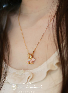 珐琅小马定制轻奢小众女款项链