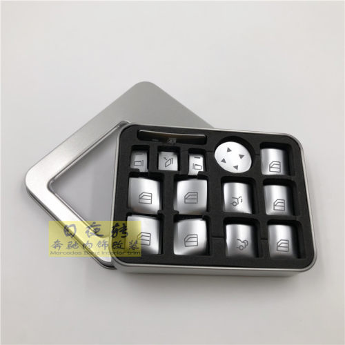 适用奔驰W204内饰改装C级c180 E级W212 GLK260升降车窗按键装饰贴 - 图0