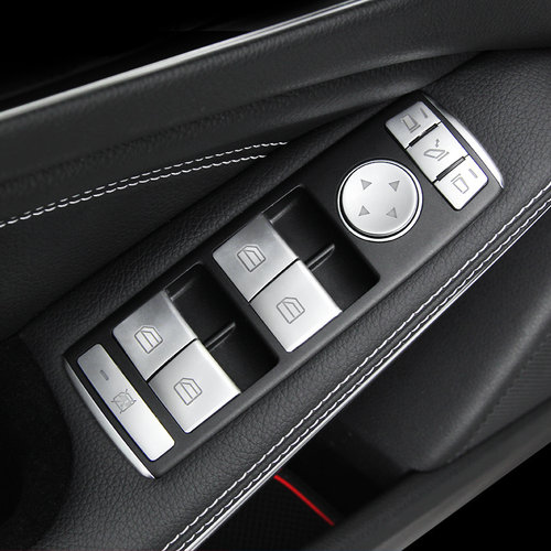 适用于C级E级GLA CLS GLK GLE GLS奔驰车窗升降按键贴片改装内饰 - 图0