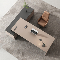 Read the modern owners desk manager desk supervisor New Chinese light lavish minimalist President Grand Bandstand table and chairs combination