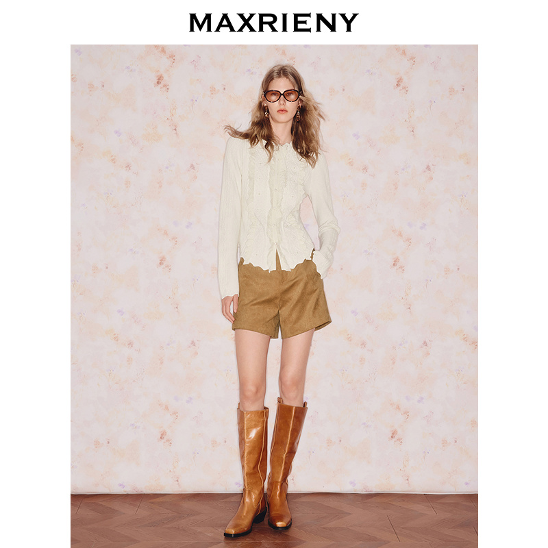 【商场同款】MAXRIENY高智淡人穿搭套头针织衫25秋款长袖上衣女 - 图0