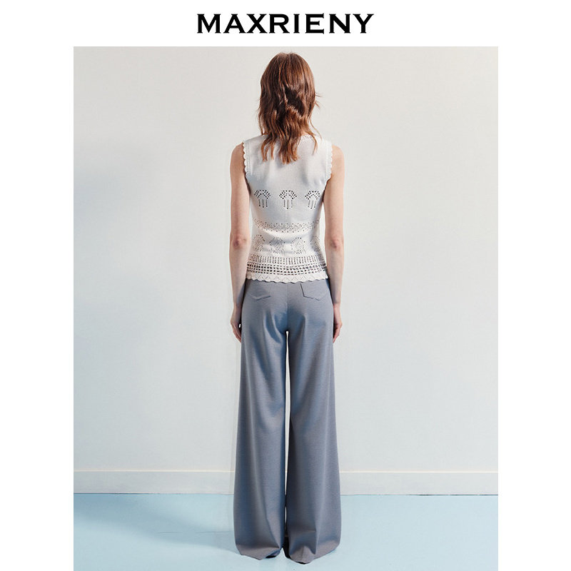 MAXRIENY波嬉风宽松v领毛针织马甲25夏款波西米亚风马夹背心女,淘宝优惠券,粉丝福利购,淘宝优惠卷