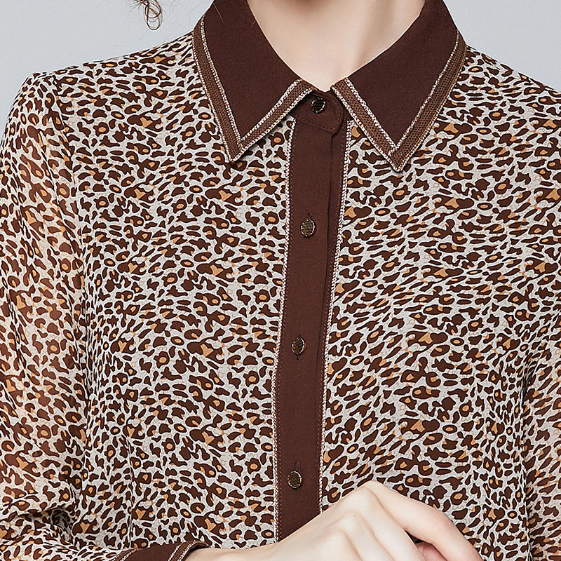 香衣丽橱2022春秋女装咖色显瘦衬衣 香衣丽橱衬衫