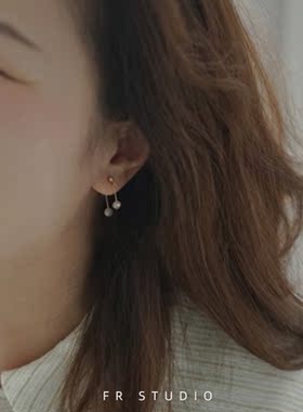 14K包金珍珠后挂式新款潮耳夹女