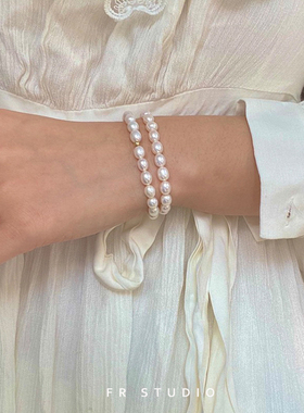 强光天然珍珠手串叠戴百搭手链女