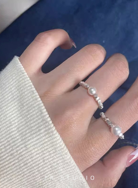 小碎银子施家珍珠戒指