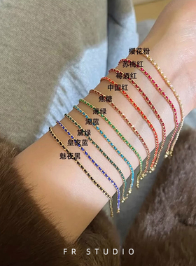 本命年法国红绳红色编织手链进口14k包金转运手工手绳不掉色礼物