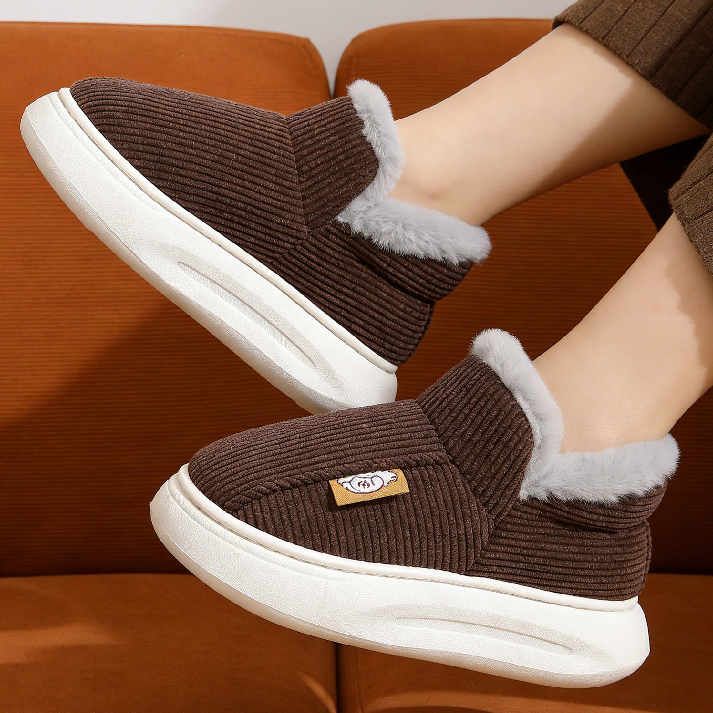 棉拖鞋女冬包跟2025新款厚底防滑保暖外穿毛拖鞋家居室内棉鞋男士,淘宝优惠券,粉丝福利购,淘宝优惠卷