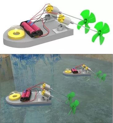 科技空气动力快艇轮船 DIY小手工制作模型 EVA船模科学实验器材料