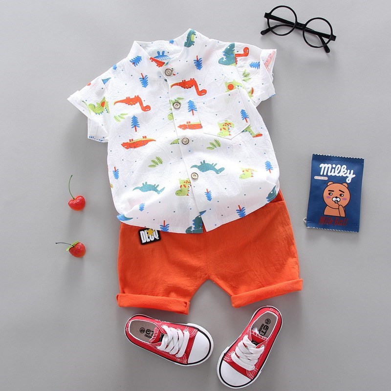 Boy's summer wear suit clothes- cartoon cute children wear-图2