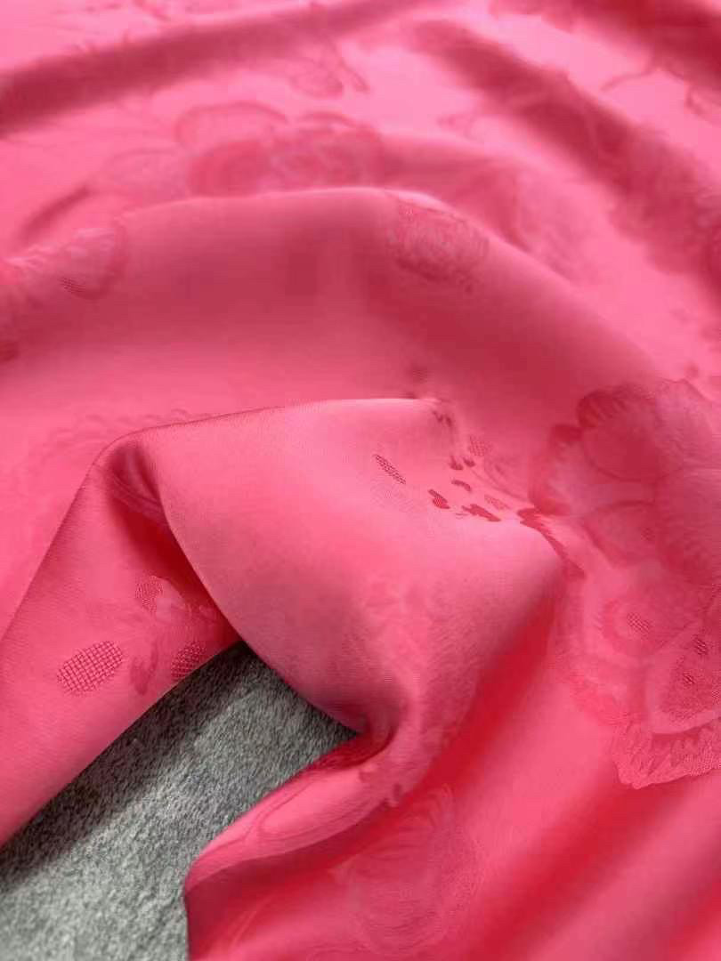 皎梨似雪倪妮同款重工桃粉色人丝提花面料新中式套装连衣裙布料,淘宝优惠券,粉丝福利购,淘宝优惠卷