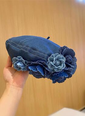 秋冬新款小众撞色立体花