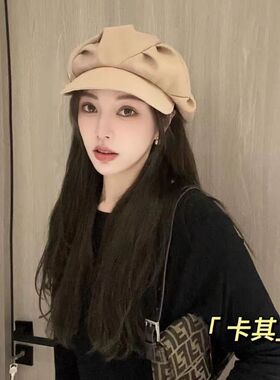 春秋新款云朵鸭舌贝雷帽