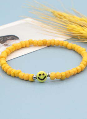 ins原创纯色玻璃串珠学生小手链