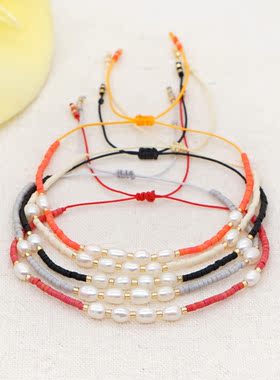 wk女玻璃珍珠小众高颜值小手链