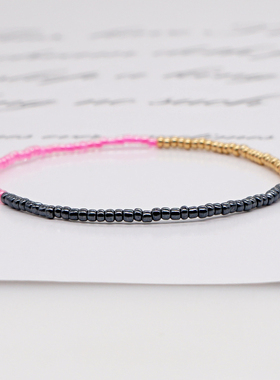 WK女玻璃波西米亚高颜值手链新品